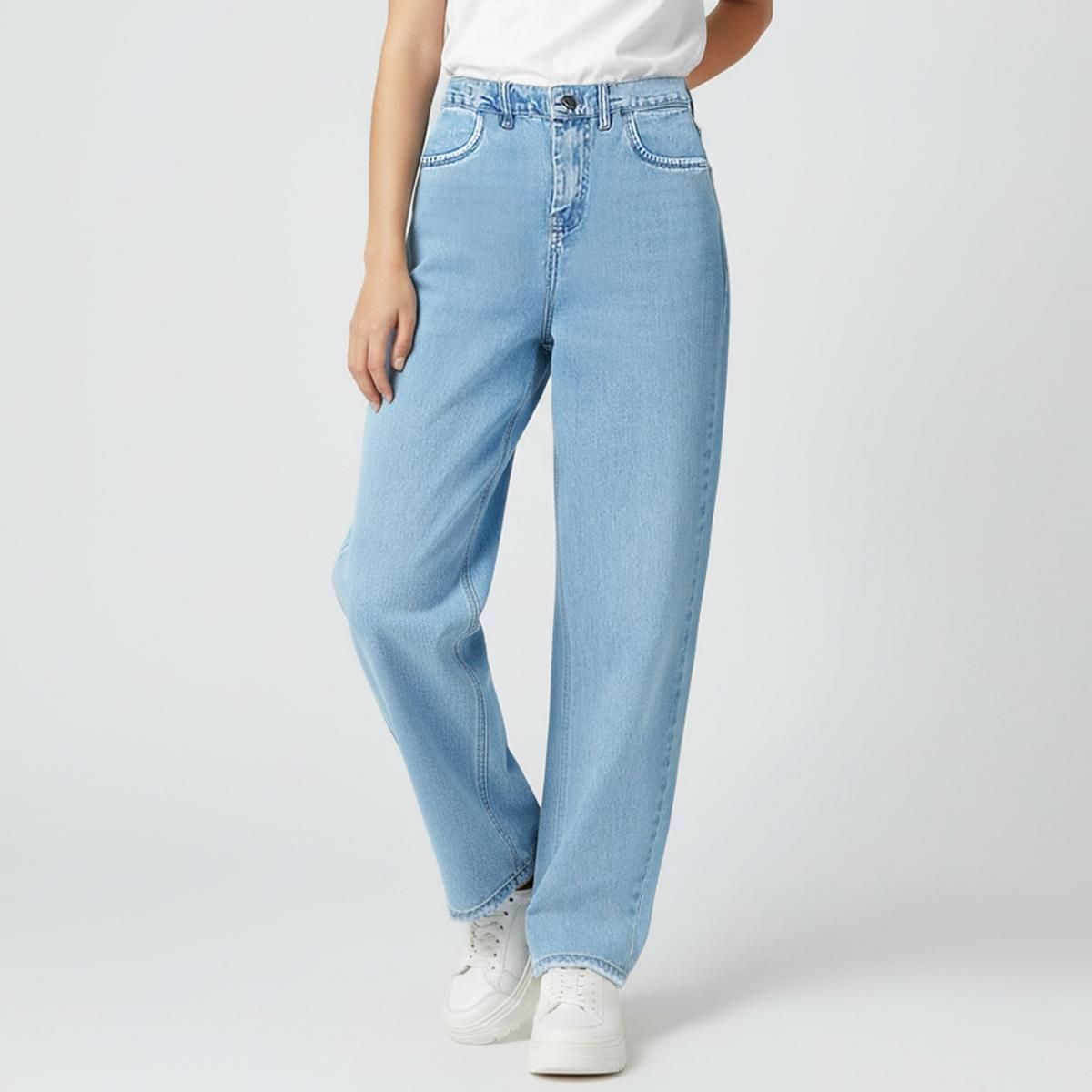 شلوار جین راسته زنانه دیان مدل نیم بگ -  - 1