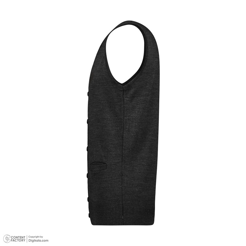 ژیله مردانه تریکو پاییزان مدل J710 رنگ زغالی