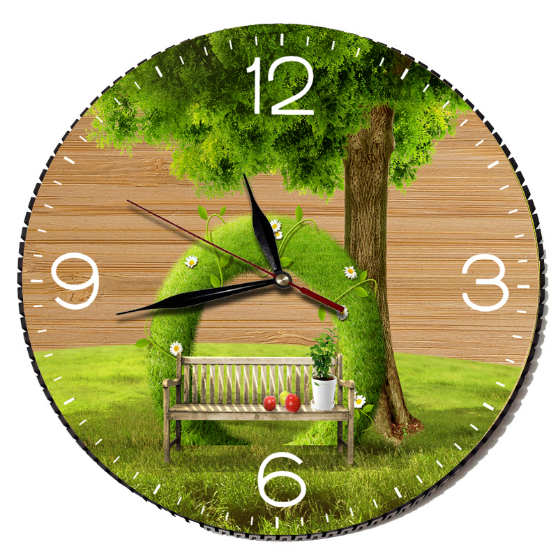ساعت دیواری مدل درخت و نیمکت