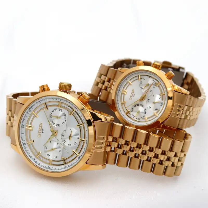 ست ساعت مچی عقربه ای زنانه و مردانه  مدل VIP 9108HS کد WS-34