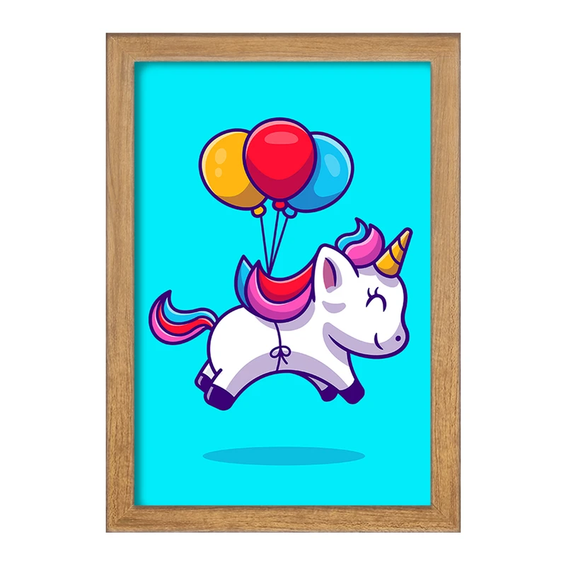 تابلو خندالو مدل اسب تک شاخ یونیکورن  کد 3822