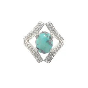 انگشتر نقره زنانه مدل فیروزه