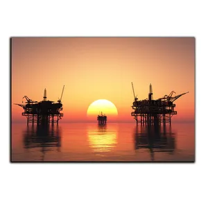 تابلو شاسی بکلیت طرح منظره غروب آفتاب سکوی نفتی مدل SH-S1203