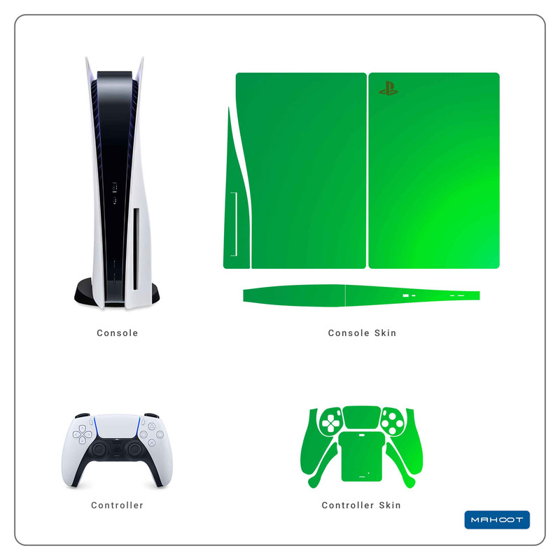 برچسب کنسول و دسته بازی PS5 ماهوت مدل Matte-Green 1