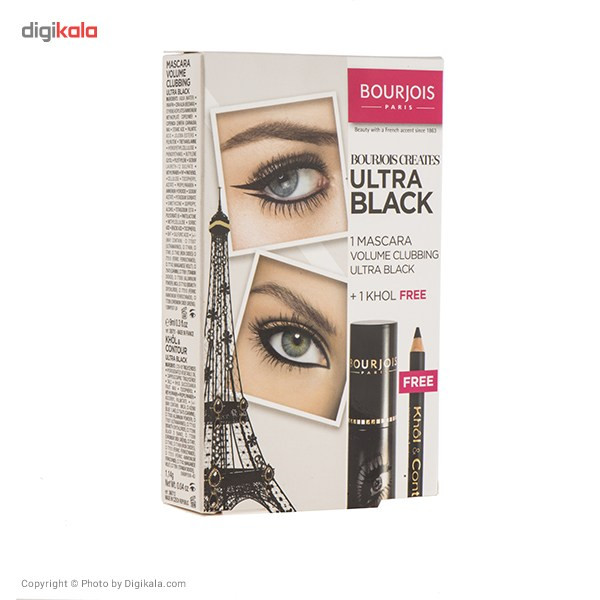 کیت ریمل حجم دهنده بورژوآ مدل Clubbing Ultra Black همراه با مداد چشم