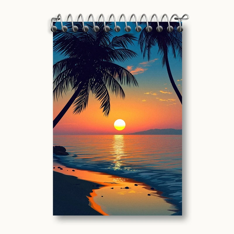 دفتر یادداشت 50 برگ خندالو مدل منظره غروب کد F2661