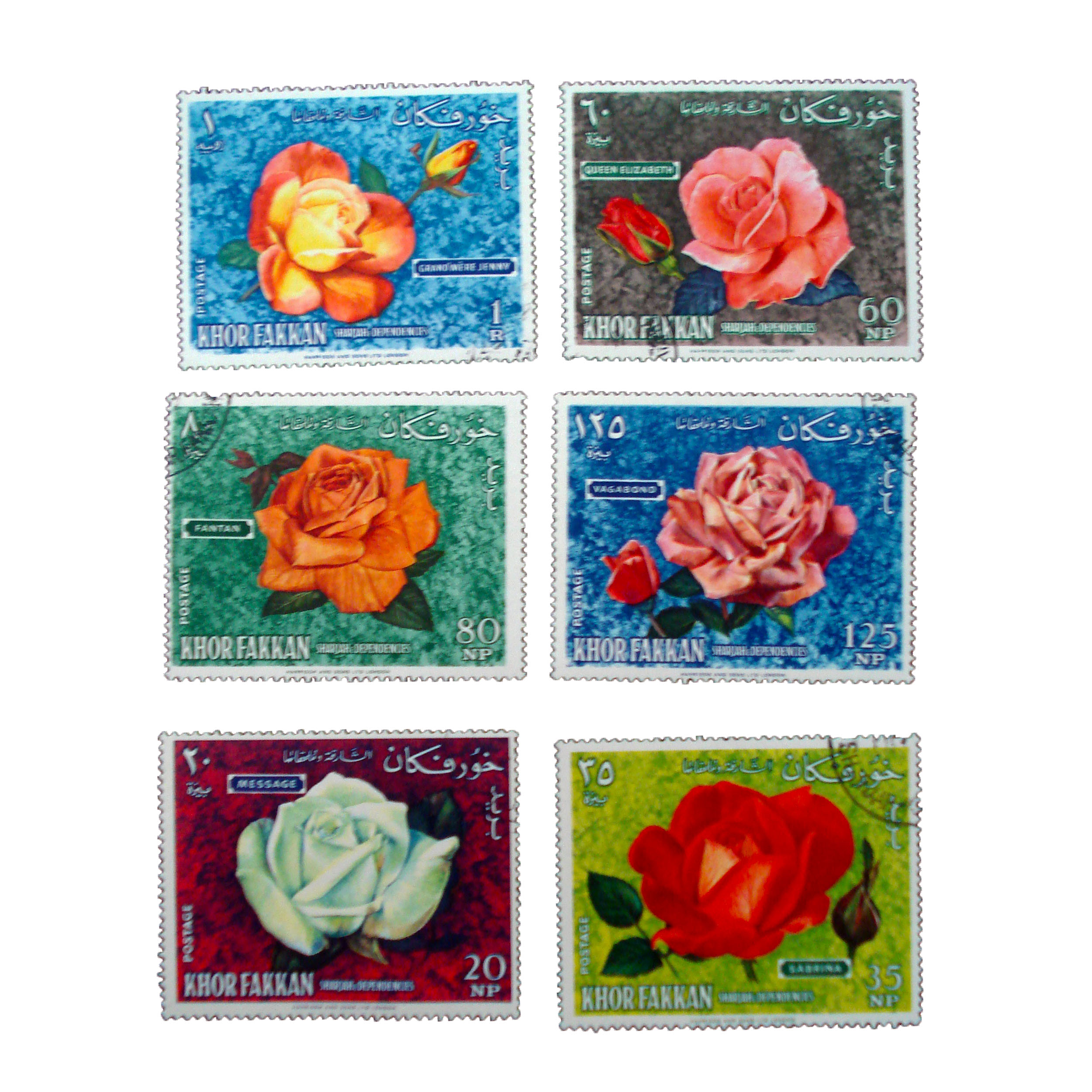 تمبر یادگاری مدل گل کد bc-1474 مجموعه 6 عددی