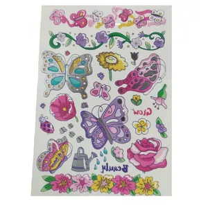 تتو موقت طرح گل و پروانه کد 14