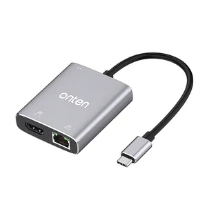 مبدل USB-C به HDMI / RJ45 اونتن مدل OTN-91188