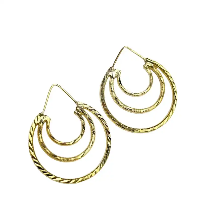 گوشواره نقره زنانه مدل سه ردیف تراش