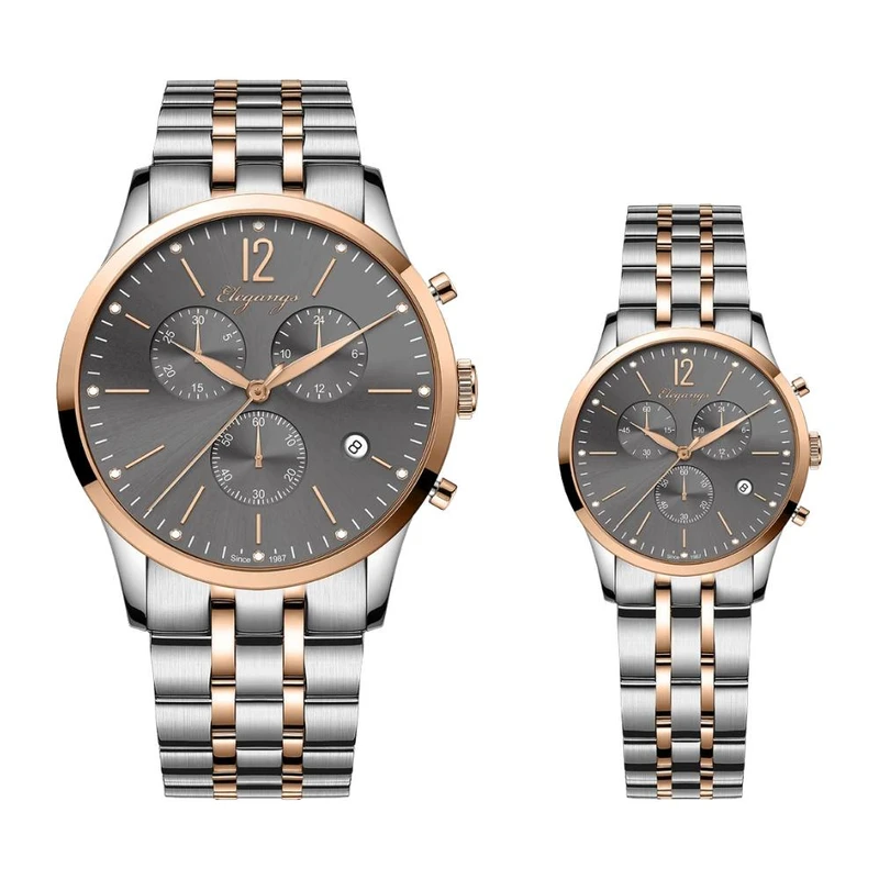 ست ساعت مچی عقربه‌ای کوارتز زنانه و مردانه الگنگس مدل el5889