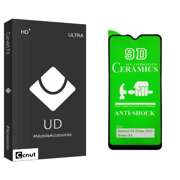 محافظ صفحه نمایش 9D کوکونات مدل UD Black مناسب برای گوشی موبایل هوآوی Y6 Prime 2019 / آنر 8A