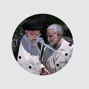 ساعت رومیزی مدل تصویر رهبر و حاج قاسم سلیمانی