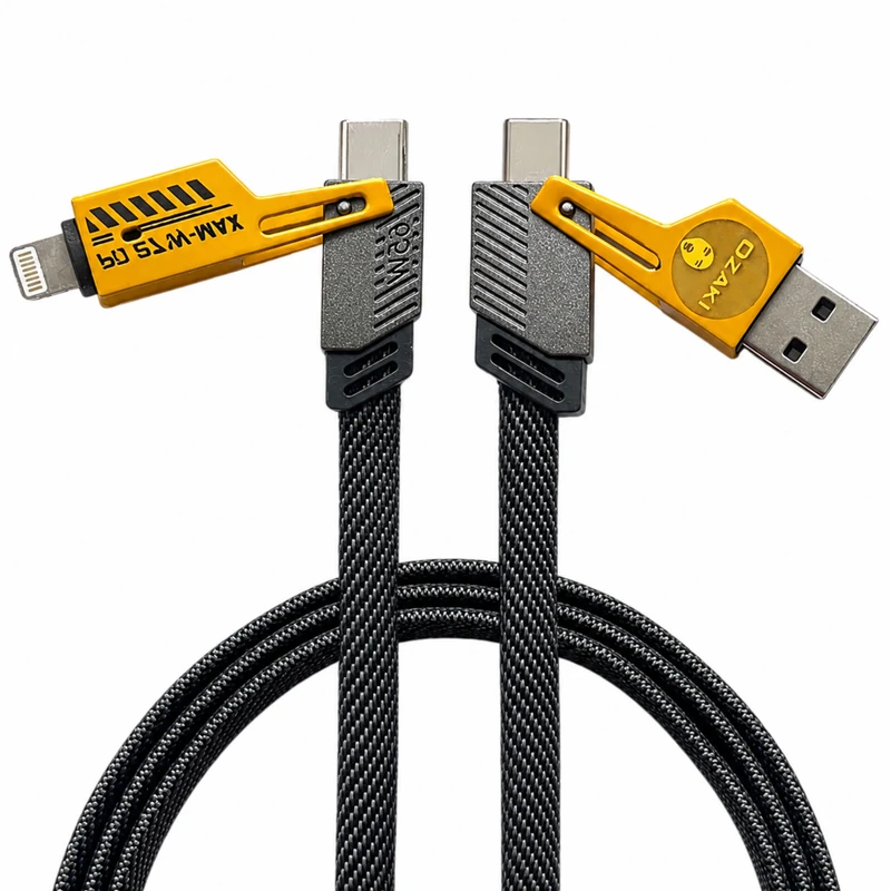 کابل تبدیل USB/USB-C به لایتنینگ/USB-C اوزاکی مدل 65w-TurboFast طول 1 متر