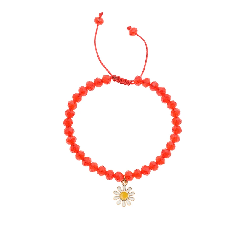 دستبند زنانه دلنار گالری مدل کریستال دانه اناری و بابونه