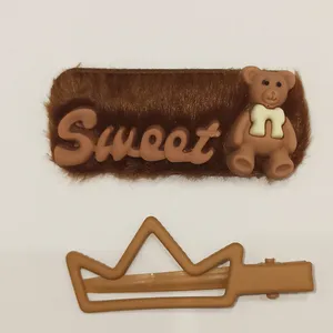 گیره مو دخترانه مدل خرس کد 02 بسته 2 عددی