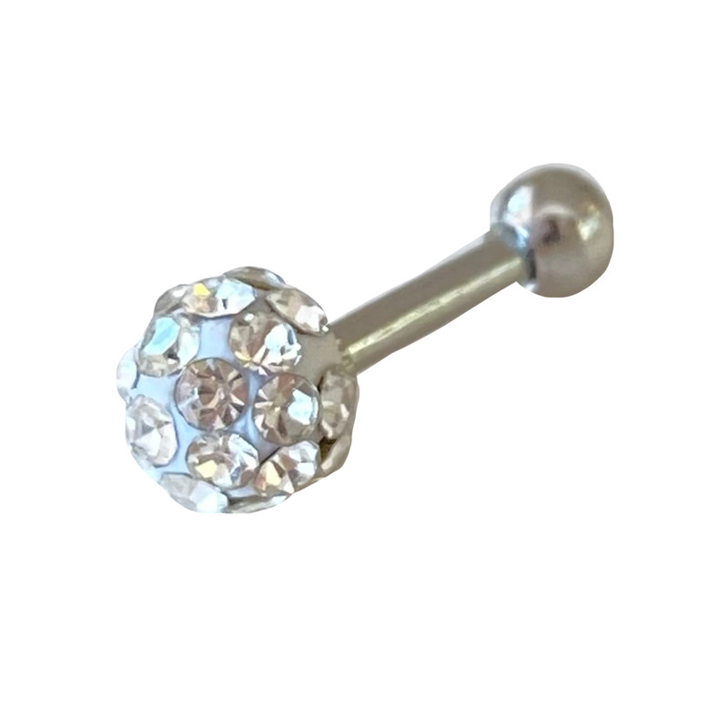 پیرسینگ گوش مدل توپی نگینی پیرسینگ گوش مدل توپی نگینی