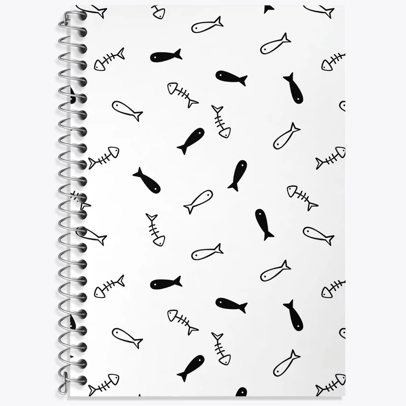 دفتر زبان 50 برگ خندالو مدل سه خط طرح ماهی کد N426