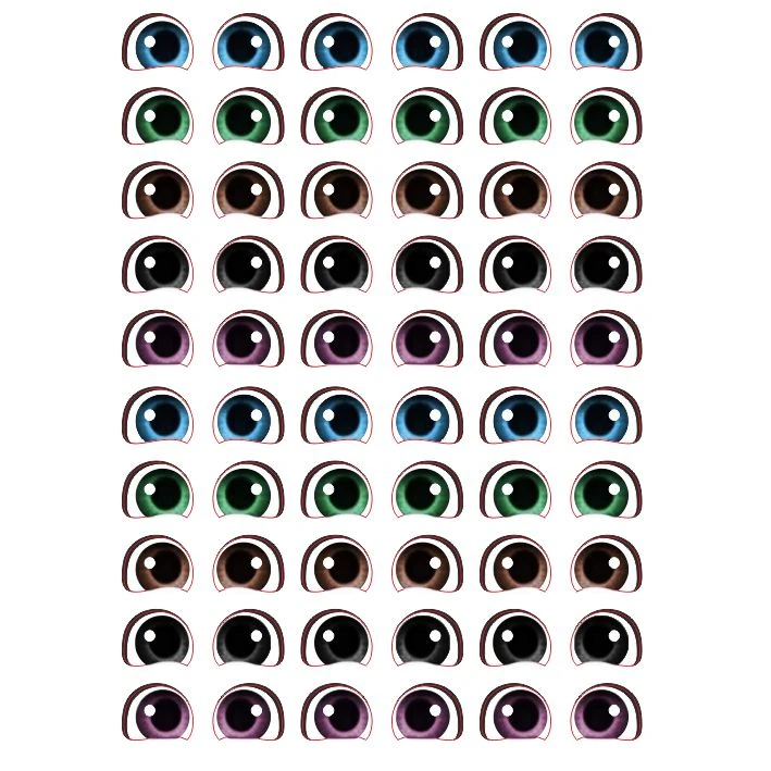 چشم عروسک مدل رزینی 8 میل کد 20 مجموعه 60 عددی