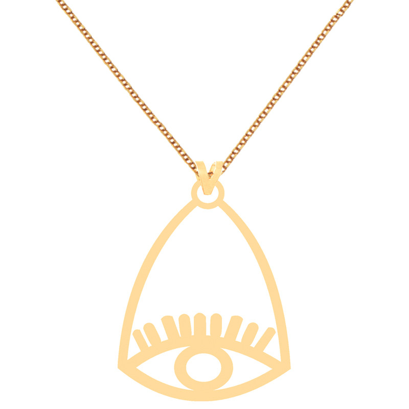 گردنبند طلا 18 عیار زنانه کرابو طرح چشم نظر مدل Kr70607