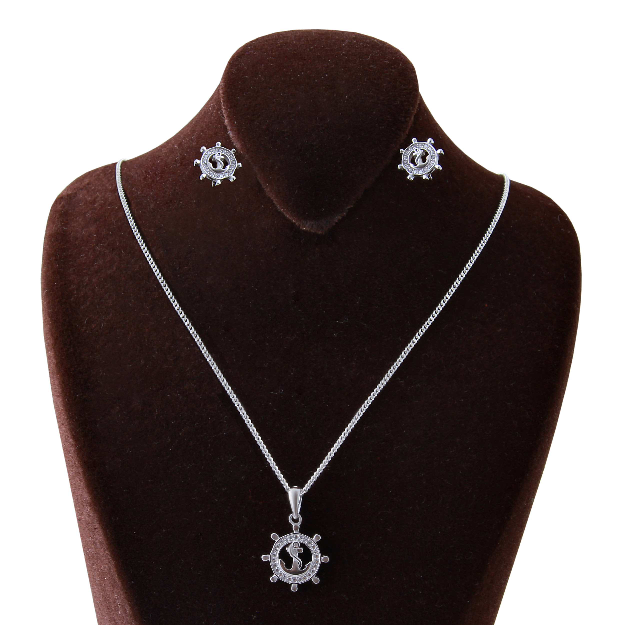    نیم ست نقره زنانه بازرگانی میلادی کد NTR_122 