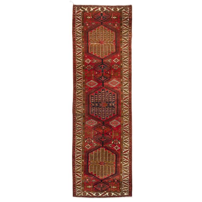 فرش قدیمی دستباف کناره طول سه متری سی پرشیا کد 156169