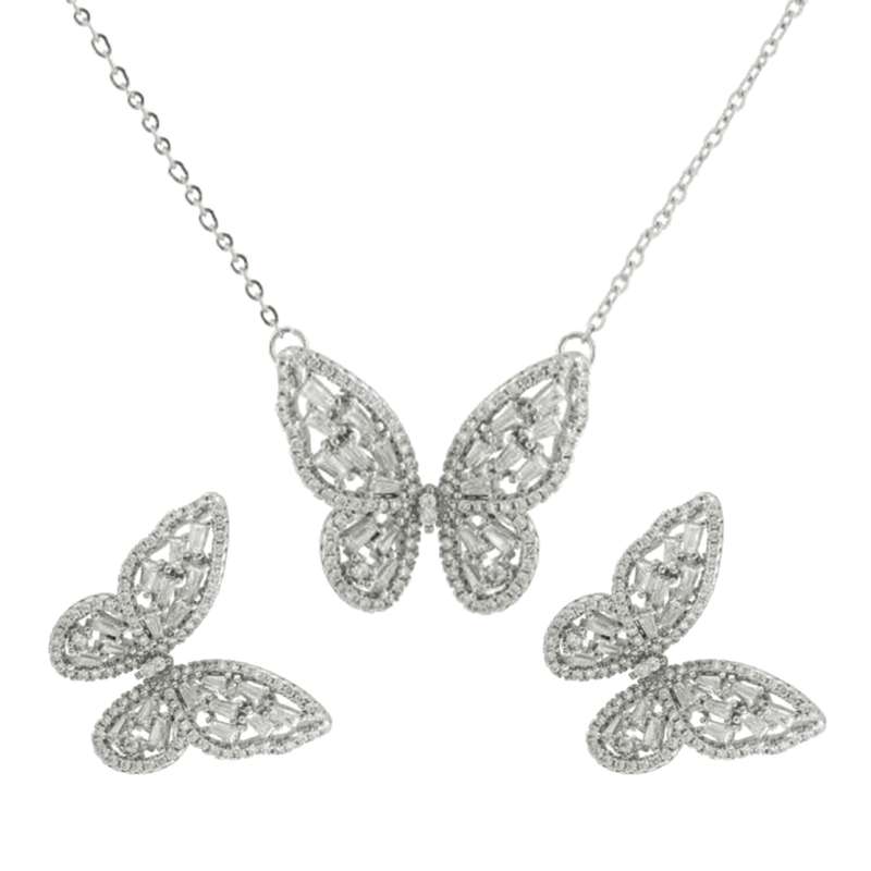 نیم ست زنانه زد جی جولری مدل پروانه کد zj2505 نیم ست زنانه زد جی جولری مدل پروانه کد zj2505