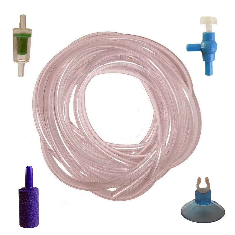 عکس شماره 2 : شلنگ هوای آکواریوم مدل m2 طول 2 متر به همراه بادکش و سوپاپ هوا و سنگ هوا و شیر تنظیم فشار هوا