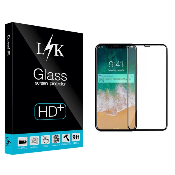 محافظ صفحه نمایش ال کی مدل Hard glass مناسب برای گوشی موبایل اپل iPhone X