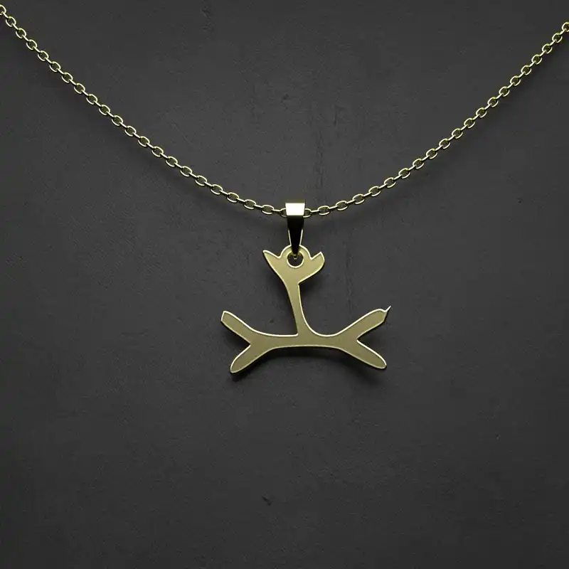 گردنبند طلا 18 عیار زنانه مدوپد مدل هندسی کد N2-1-1100