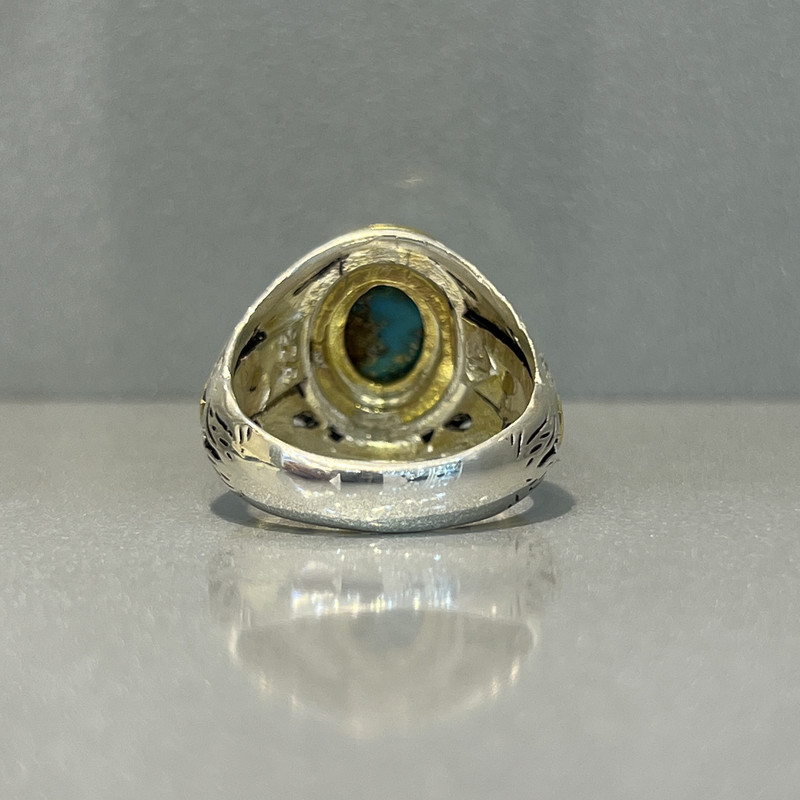 انگشتر نقره مردانه مدل فیروزه نیشابوری 956053-2424