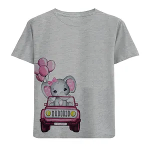 تی شرت آستین کوتاه دخترانه مدل فیل راننده D125