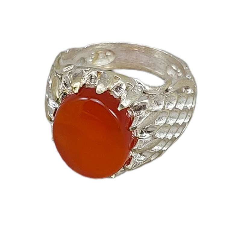 انگشتر نقره مردانه مدل عقیق خراسان