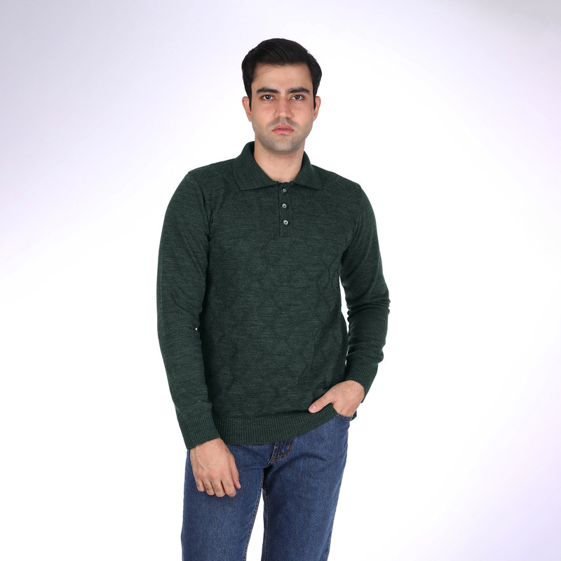 پلیور مردانه تریکو پاییزان مدل LOZ-N رنگ یشمی