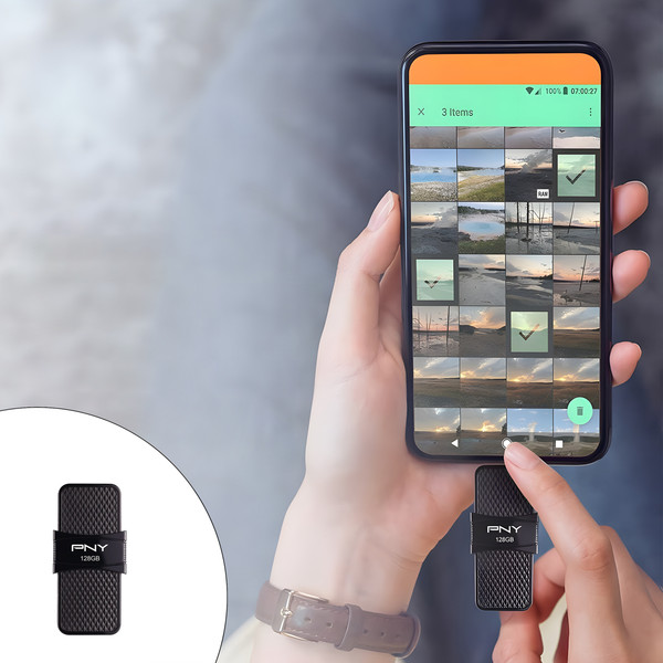 فلش مموری پی ان وای مدل DUO LINK USB 3.1 Type-C OTG ظرفیت 128 گیگابایت