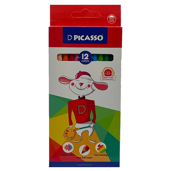 مداد رنگی 12 رنگ پیکاسو مدل خرگوش