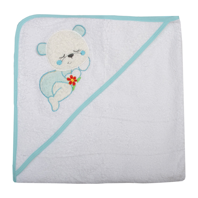 حوله نوزادی آدمک مدل خرس سایز 85x85 سانتی متر به همراه لیف