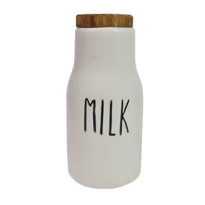 بطری سرامیکی مدل دست‌ساز طرح MILK