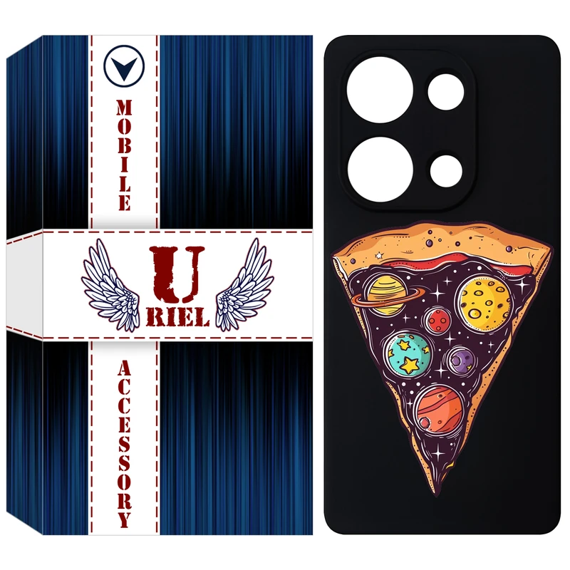 کاور یوریل مدل KSH کد 100 طرح پیتزای کهکشانی مناسب برای گوشی موبایل شیائومی Redmi Note 14S