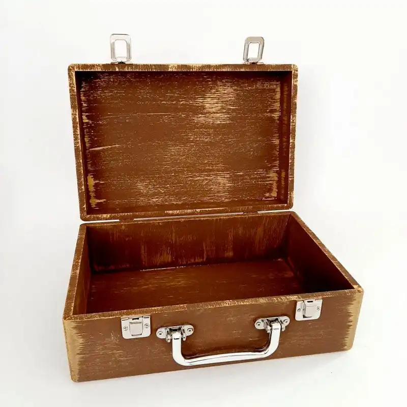 جعبه هدیه چوبی مدل چمدان بهاری کد WS509