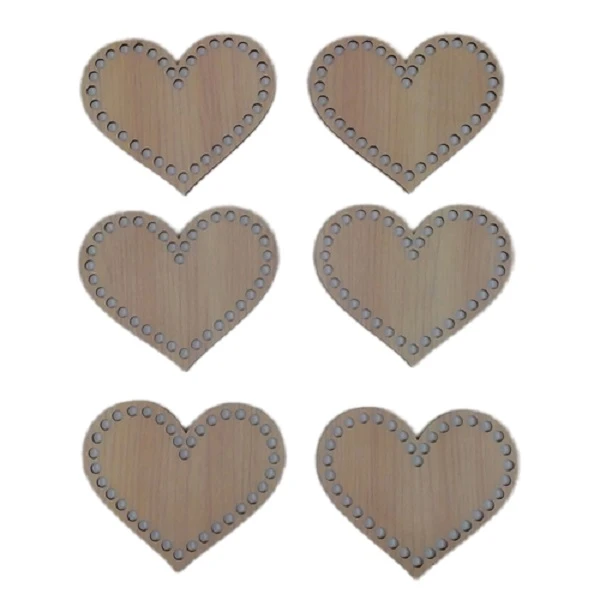 کفی تریکو بافی مدل قلب کد D10-6 بسته 6 عددی