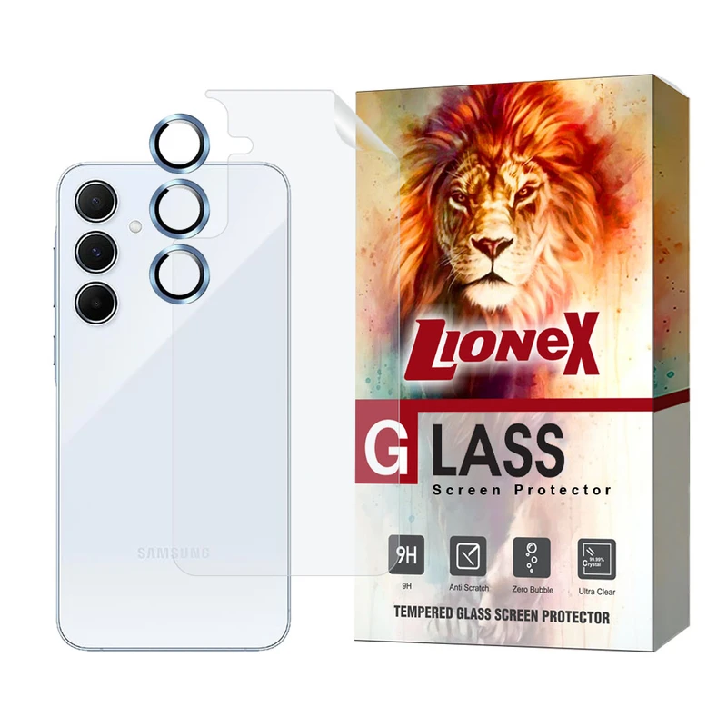 محافظ پشت گوشی لایونکس مدل MTBRINGL مناسب برای گوشی موبایل سامسونگ Galaxy A55 به همراه محافظ لنز