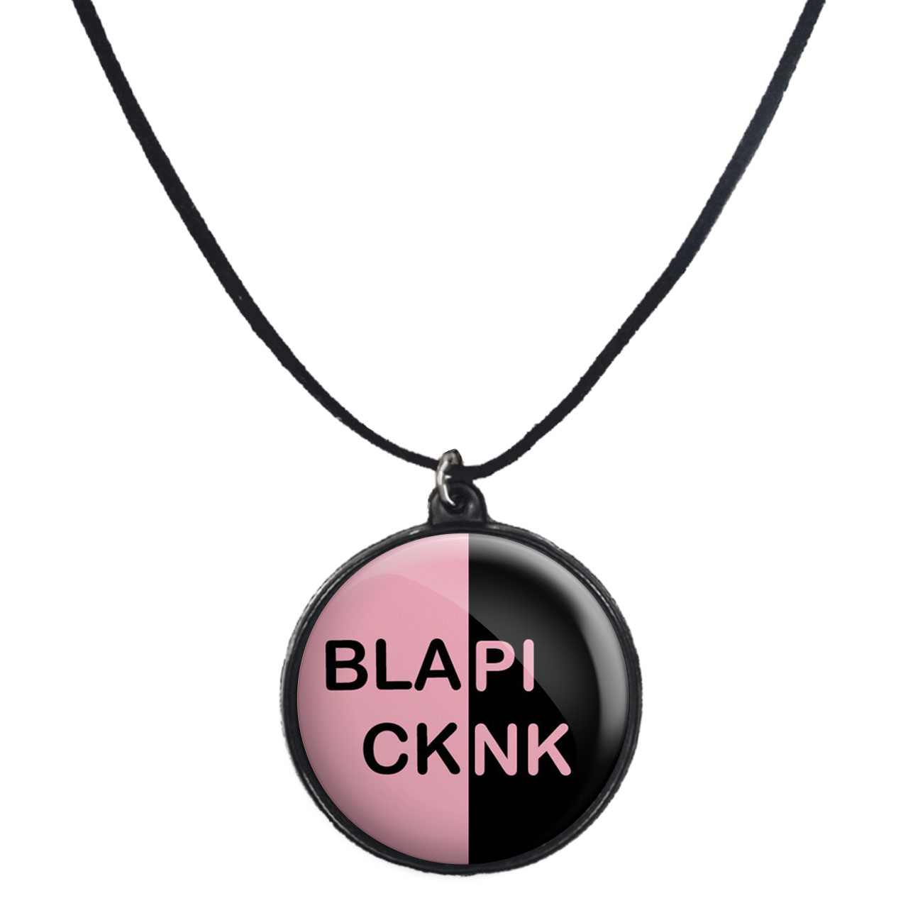 گردنبند پرمانه طرح بلک پینک کد pmb.769 مدل دو طرفه