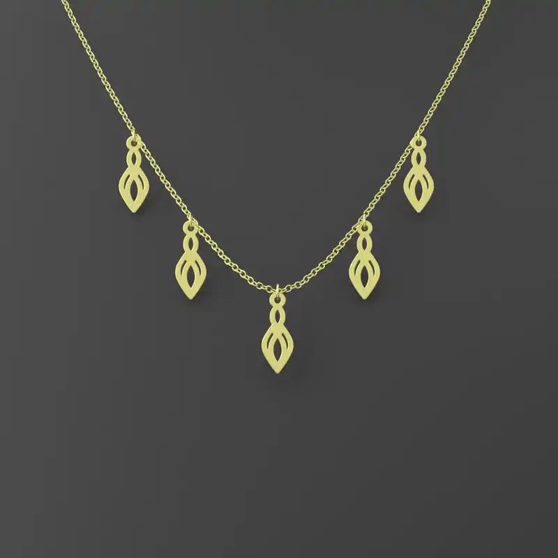 گردنبند طلا 18 عیار زنانه مدوپد مدل هندسی کد RNA10119