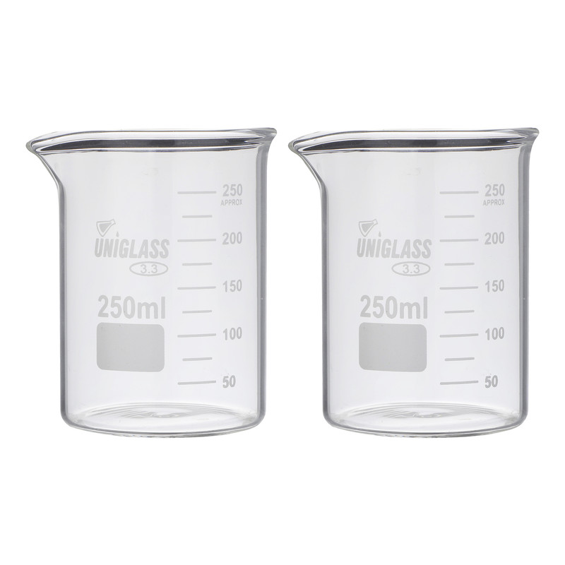 بشر آزمایشگاه یونی گلس مدل H01 ظرفیت 250 میلی لیتر بسته 2 عددی