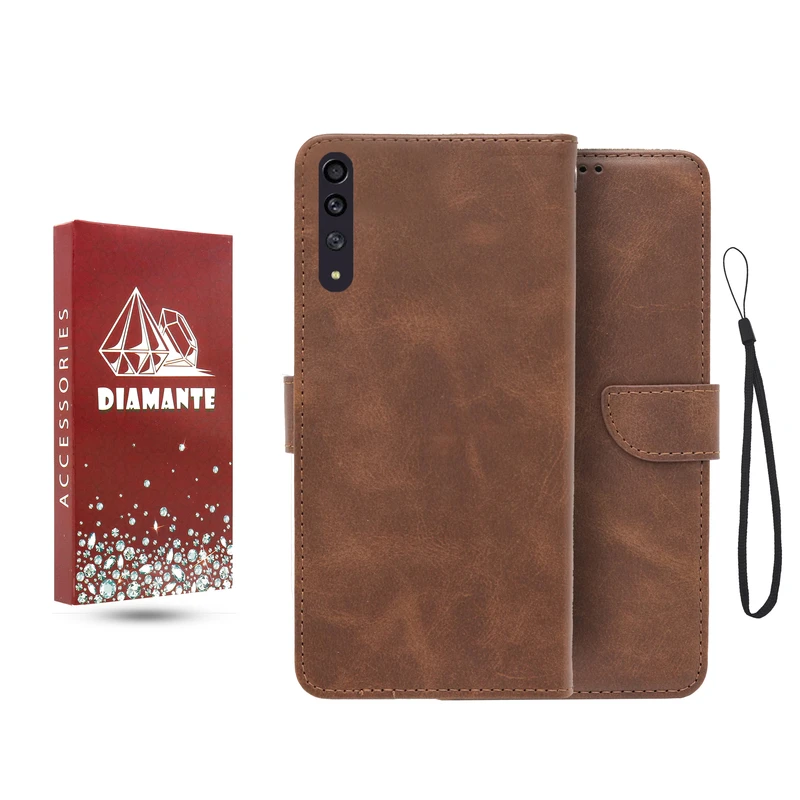 کیف کلاسوری دیامانته مدل جاکارتی بنددار مناسب برای گوشی موبایل سامسونگ Galaxy A70s به همراه بند آویز