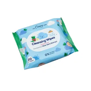 دستمال مرطوب کودک کانواس مدل عصاره آلوئه ورا بسته 20 عددی