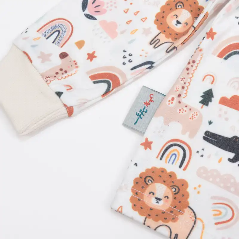 ست تی شرت آستین بلند و شلوار بچگانه سپیدپوش مدل حیوانات کد 1402701