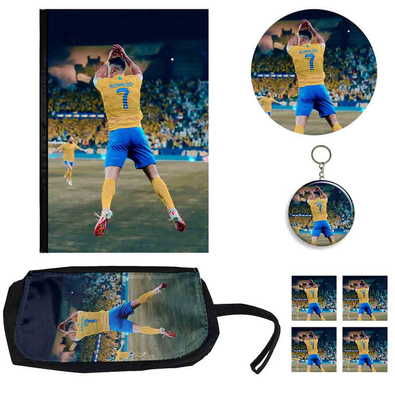 بسته لوازم تحریر مدل Cristiano Ronaldo کد 06 بسته 8 عددي