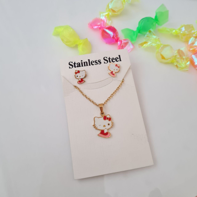 نیم ست دخترانه مدل گربه